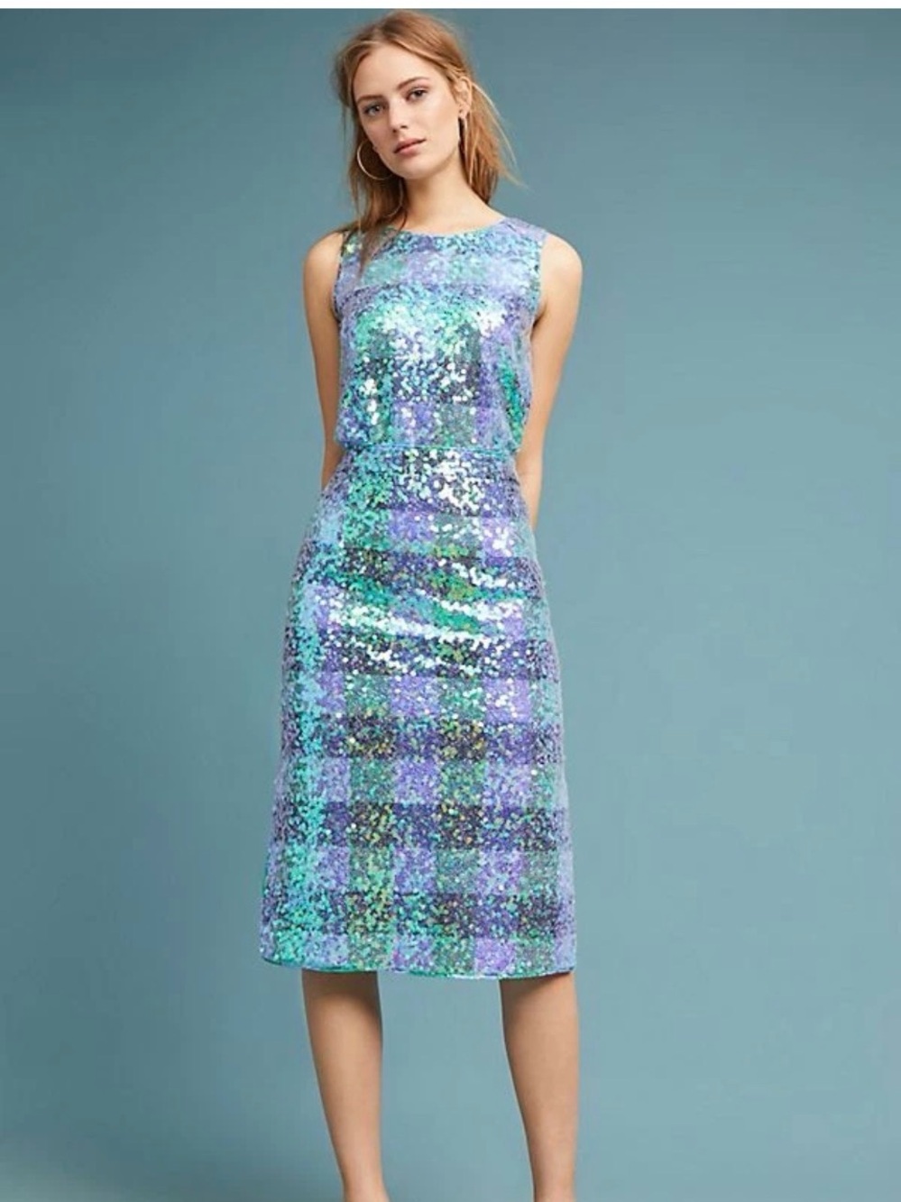 NEW Anthropologie Sequined Palette Midi Skirt and Top Set by Maeve Size 14